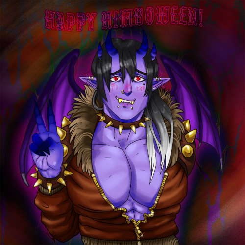 I was lamenting not having a Halloween drawing to upload but then remembered this big tiddy demon gu