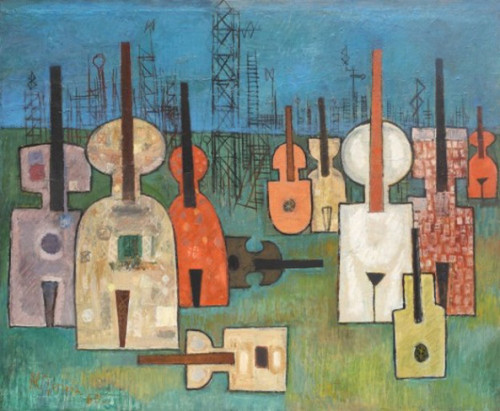 Alexandru Tipoia (Romania, 1914-1993)Câmp cu instrumente muzicale