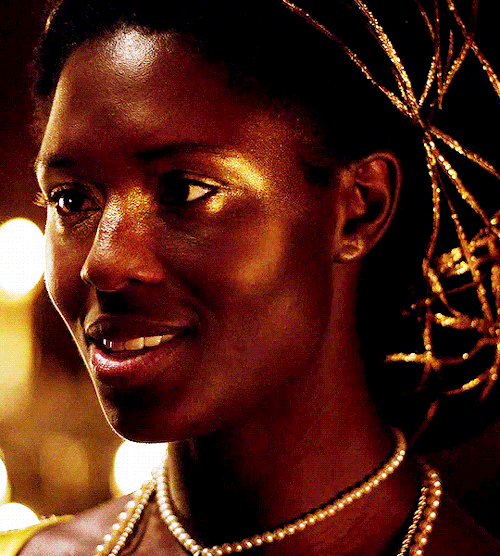 Jodie Turner-Smith in Anne Boleyn episode 1 (2021) dir. Lynsey Miller