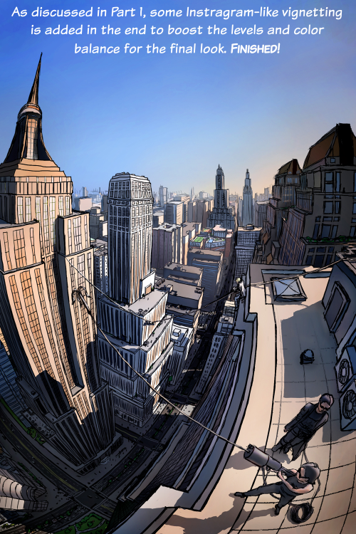 bigpictureofart:Lighting tutorial for the illustration Rooftops by Matej Jan  Previous:Part 1, The Story of an Illustration (process example)