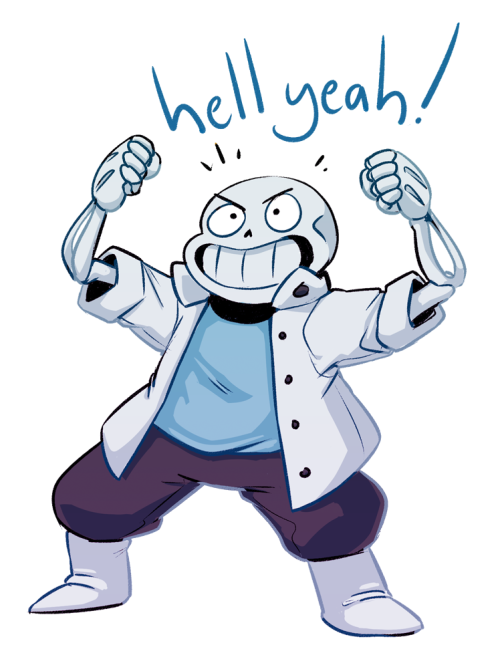 simonsoys:  Sometimes I wonder if a younger and less life-weary Sans was ever so excitable and passionate that he did the Papyrus-style googly eyes too. Bonus googly eye of death:   