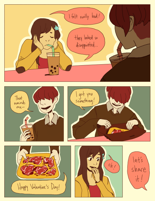 crumpetseeds:  linhfish:  it’s still February so it’s not too late to post this! here is a short comic about the troubles of being a werewolf on Valentine’s Day #werewolfproblems  YO THIS IS MEGA CUTE 