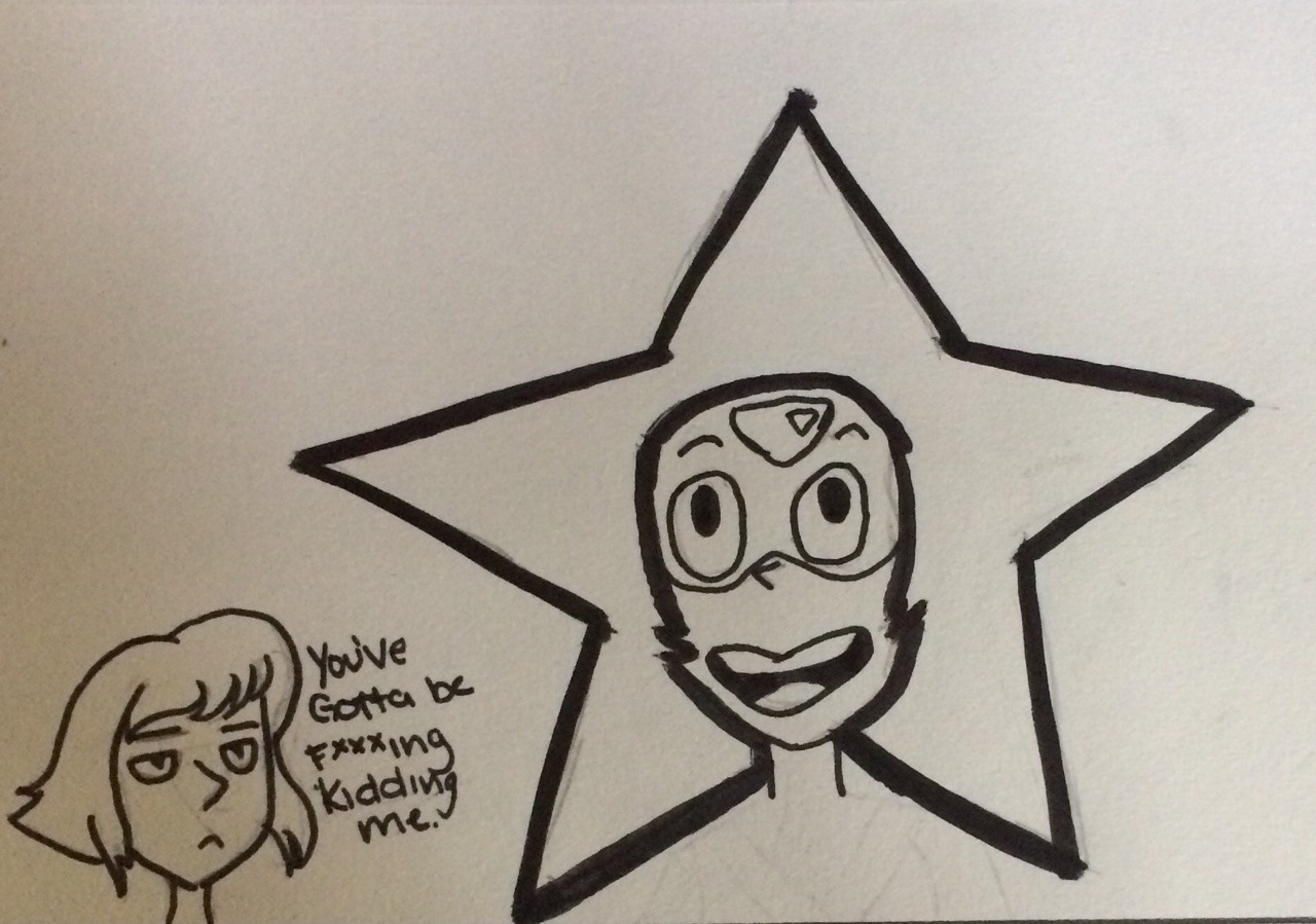 Peri’s new crystal gem hair, feat. Lapis’ reaction.