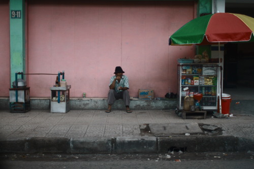 Man waiting for customer