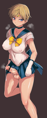 mmkaydaybyday:  Shemale Sailor Uranus by