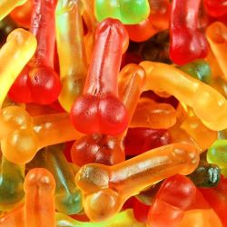 blackbulls-whitegirls-bliss:  Oh how sweet, lots of little gummy penis treats to eat.  Notice how there are no little black ones in the mix of colors though.  I’m actually not surprised at all…