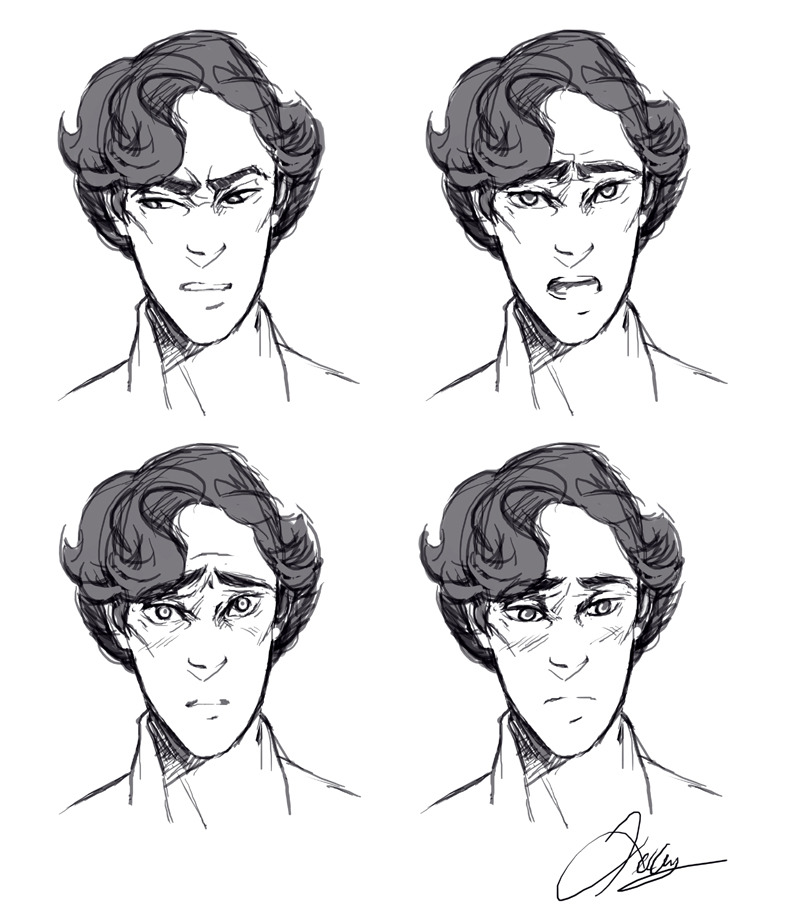 anotherwellkeptsecret:  I tried to draw Sherlock expressing his feelings for John,