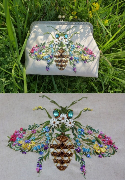 sosuperawesome:Bead Embroidered BagsDragon Lover Art on EtsySee our #Etsy or #Embroidery tags