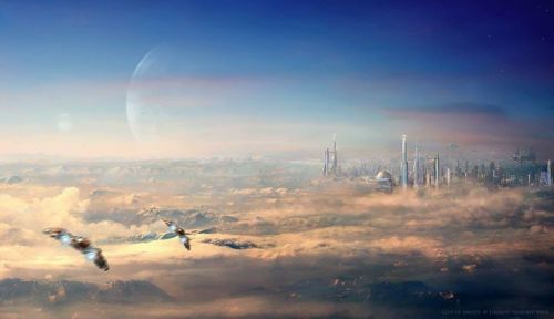 alienspaceshipcentral:sciencefictionworld:“City of Angels” by Tiberius Viris. beautifulwarbirds@