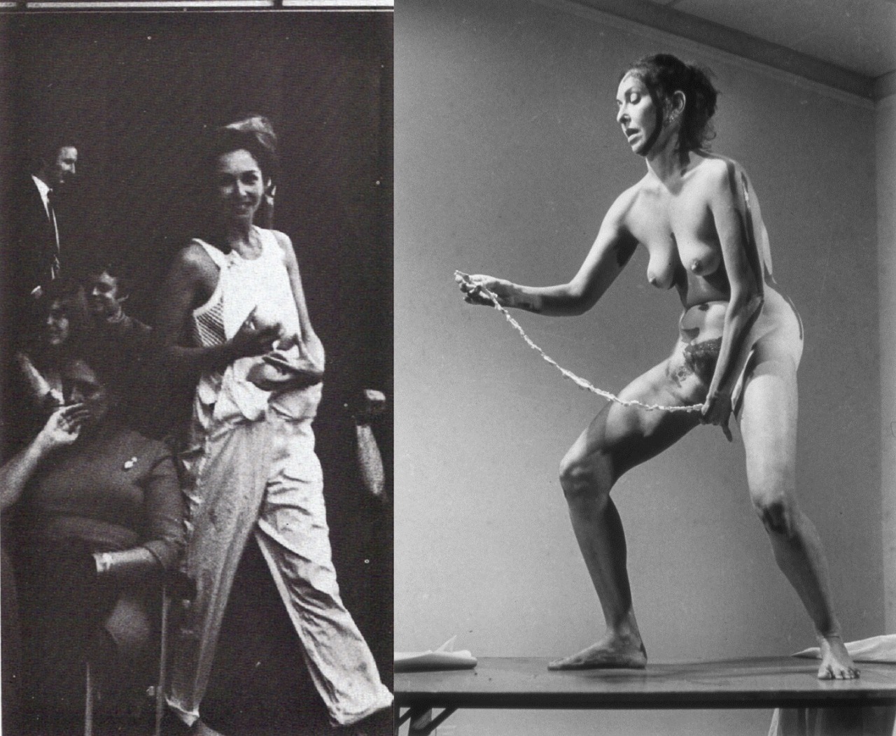 Carolee Schneeman, American visual artist. Top &amp; bottom pictures: Interior