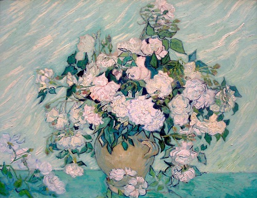 lunalovesgood:  Lingerie Is Art Vincent Van Gogh -Still Life: Wase with Pink Roses,