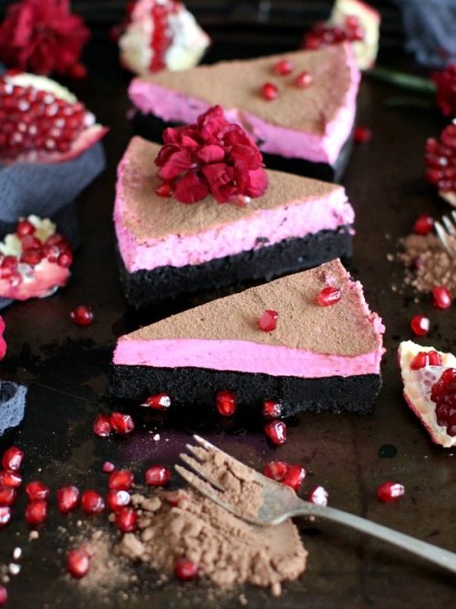 food–archives: Pomegranate Mousse Brownies