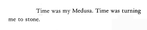 plainwaterpdf:Time was my Medusa. Time was turning me to stone.—Jeanette Winterson, Weight