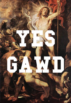 sissythatart:  The Resurrection of GAWD! The Resurrection of Christ (center panel) (1612), Peter Paul Rubens + Laganja Estranja