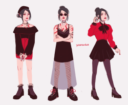 yuramoonbow:  ienaga + modern fashion! (i just love playing dress up..)  