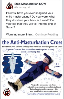 phantomsolari:  milotlc:  The one time I go on Facebook and I see this  Worried that your kid might start jackin’ it? Fucking crucify the little shit.  Wtf!!!!
