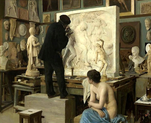 the-paintrist:gunnr-lp:Un coin d'atelier [A corner of the workshop] (1880)Artist: Édouard Joseph Dan