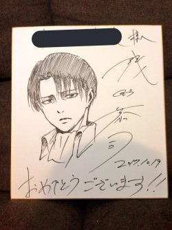 A new exclusive sketch of Levi by SnK Chief Animation Director Asano Kyoji, as awarded to the lucky 10,000th attendee of the official SnK Exhibitions traveling throughout East Asia, and Europe!More on Asano Kyoji || General SnK News &amp; Updates