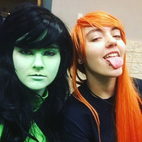 The last day of Kami-Con I dressed as Shego and my friend as Kim Possible!Had a lot of fun in this c