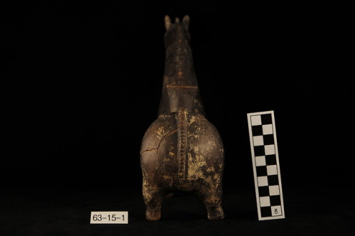 Black ceramic rhyton in the shape of a saddled horse (Amlash culture,Iran).