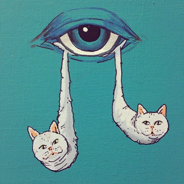 danial-ryan:  For Sale  “Tears” 5&quot;x5&quot; acrylic on canvas $15