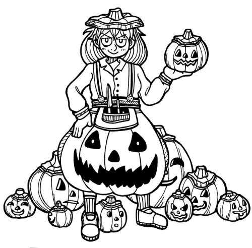 Inktober Day 1: Pumpkin Witch