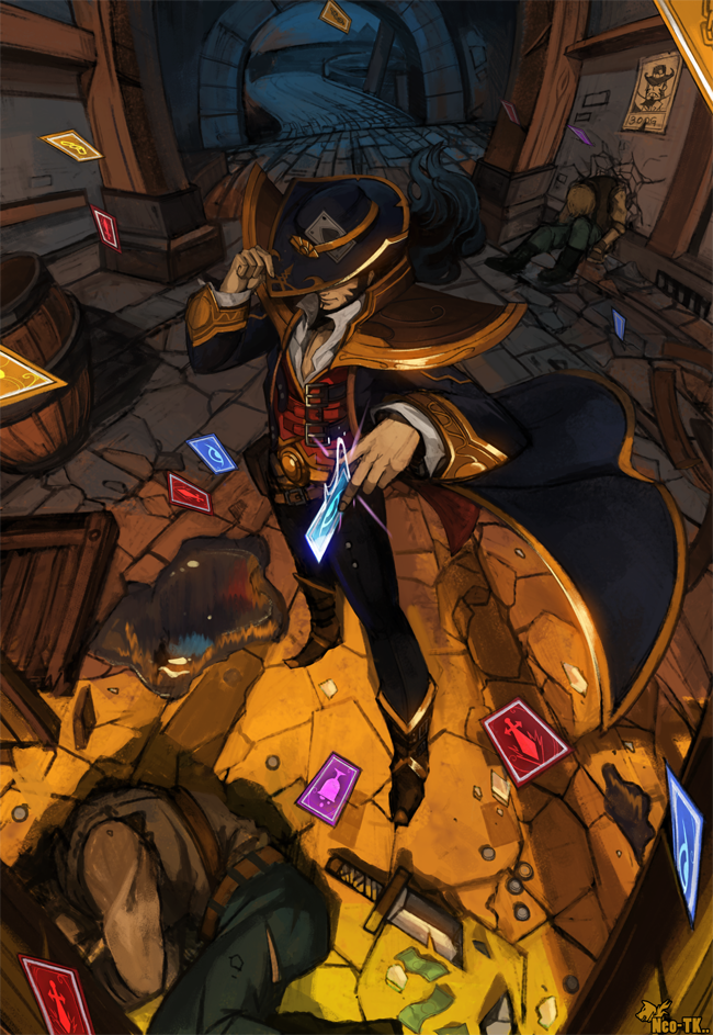 little-tiny-teemo: Twisted Fate. Art by 진고우킹 