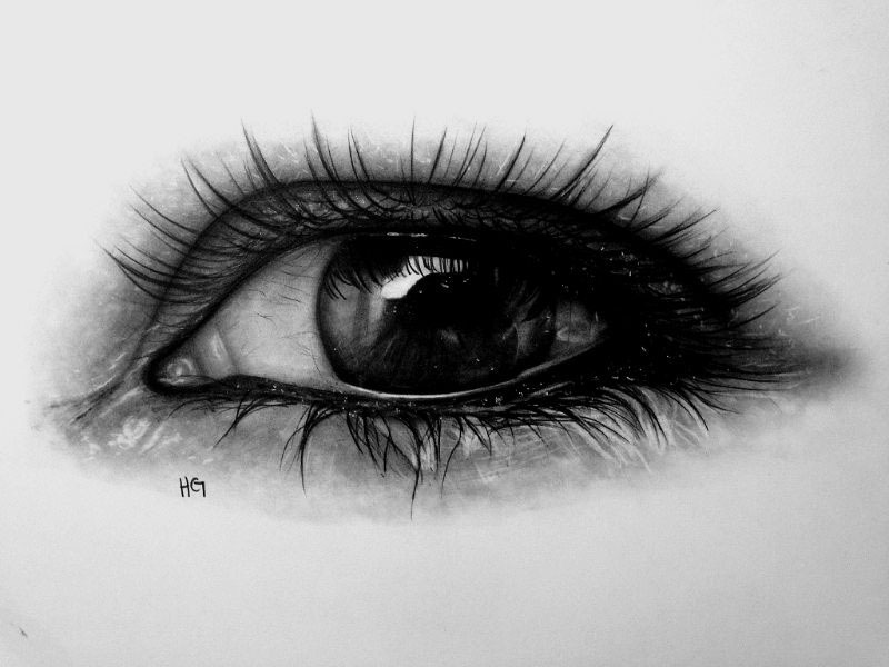 Eye drawing, black-white, charcoal Art Print by myartspace