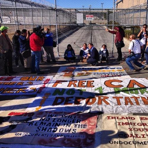 Shut down Adelanto! The California Immigrant Youth Justice Alliance is locking down an ICE detention