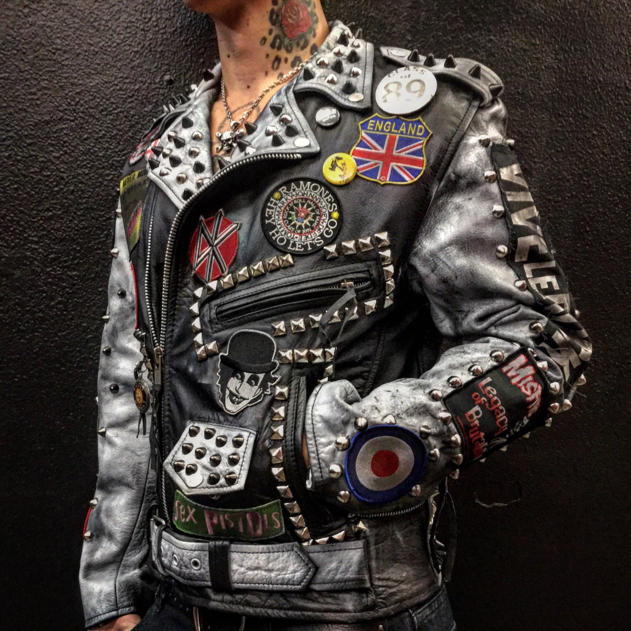 FSLA Rock 'N' Roll Swindle Punk Leather Jacket by Cody