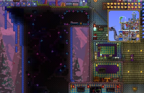 adt-terraria:  My terraria oc’s house now ! 