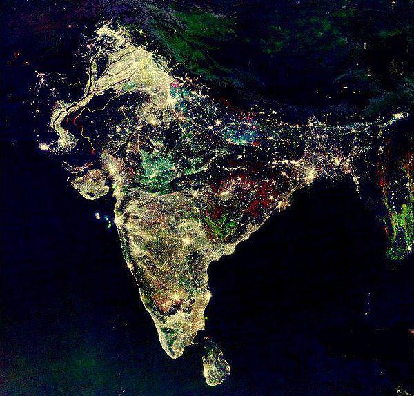  NASA released a satellite image of india in the evening during the festive holiday