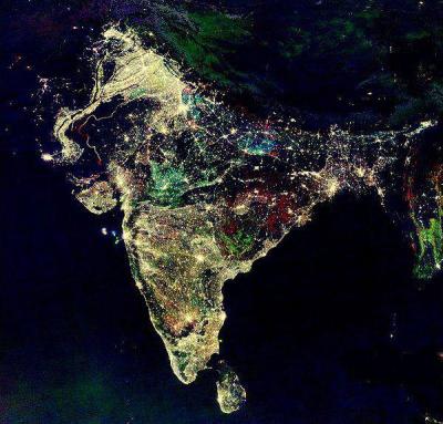 “ NASA released a satellite image of india in the evening during the festive holiday of diwali, the celebration of lights.  ”
this is one of the prettiest things i’ve ever seen