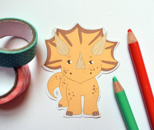 Cute Triceratops Sticker //ChicksSticks