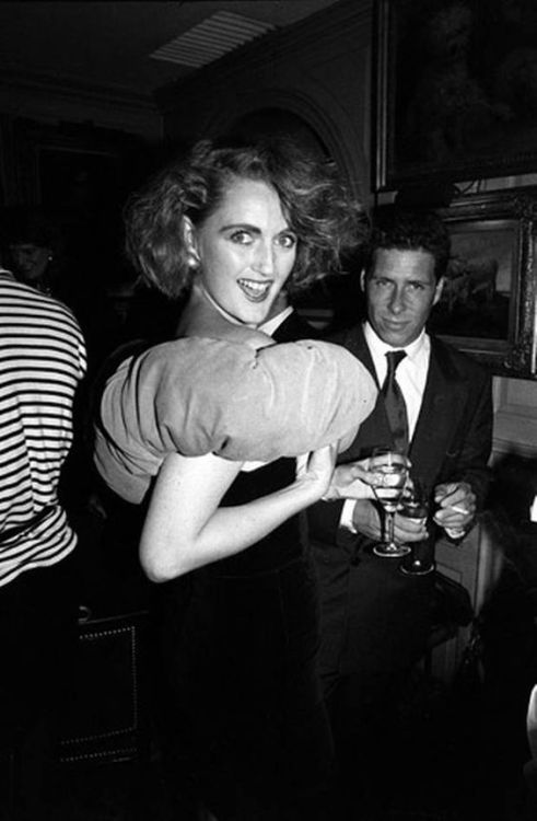 Francesca Thyssen von Habsburg and Jerry Hall party at Annabel’s in 1987