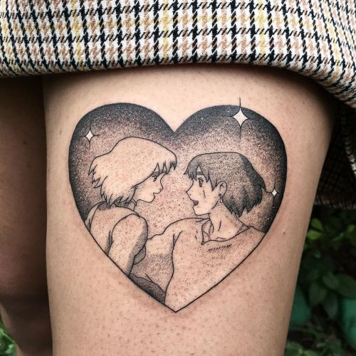 Dayanara Almeida blackw;dots;heart;howls;thigh