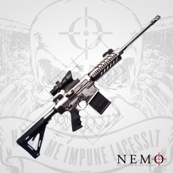 12-gauge-rage:  This is the all titanium… yes all the metal parts are titanium… AR-10 chambered in .308 from NEMO (New Evolution Military Ordinance). If you want one, they will build one for you for a staggering ๳,000. The specs: Titanium Matched