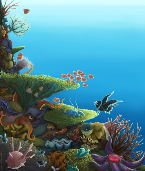 ommanyte:It’s finally finished! A pokémon coral reef, inspired by my travels this summer :v