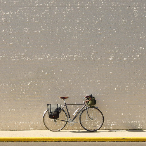 therubbishbin: Big Wall, Little Bike by eccentricVelo on Flickr.Big Wall, Little Bike