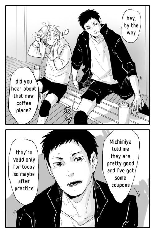 5494art:From: kiwiTo: kieHey kie, I’m your secret haikyuu valentine! I hope you’re gonna have day full of daisugas! (*´◒`*)ﾉ♥ Please accept lots of love from me too and a this thing without a plot but with Daichi trying to be suave and failing!