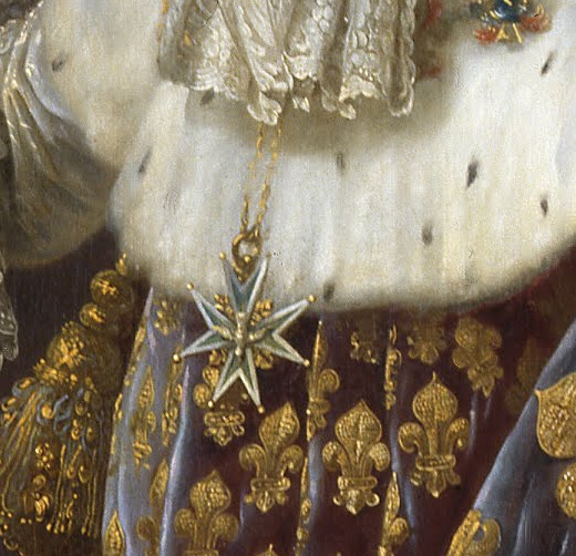 tiny-librarian:  Details of the portrait of Louis XVI in his coronation robes by