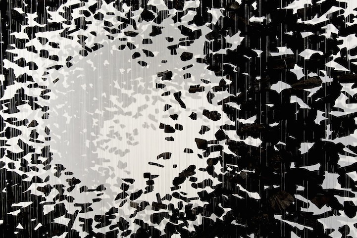 jedavu:  Columns of Suspended Charcoal Explore Relationship Between Nature and Man