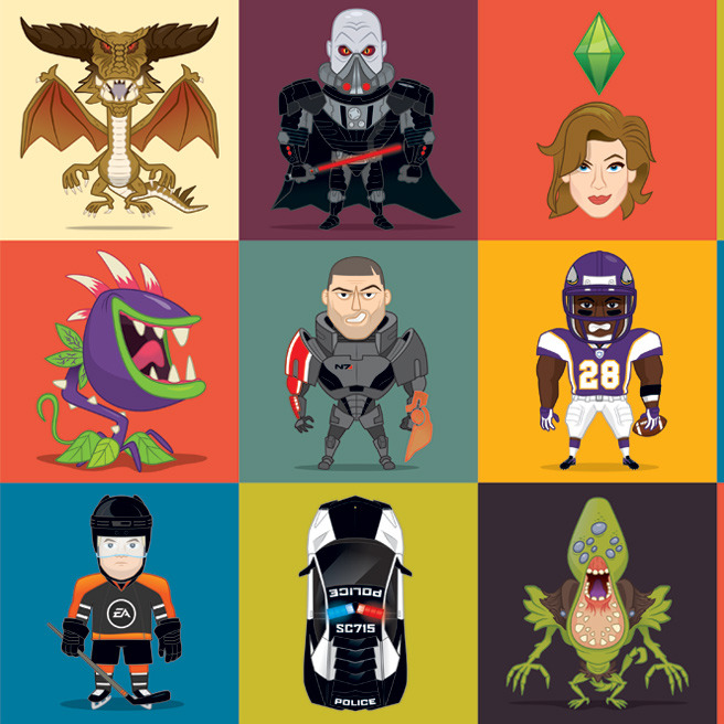 xombiedirge:  EA Character Wall Mural by Christopher Lee / Tumblr / Store Artist’s
