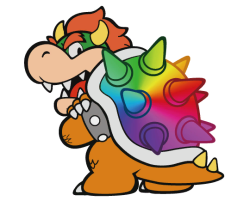 smithdanigans:  ouendanl:  dogsenpai:  nintendosupport:  adoropal:  suppermariobroth: Rainbow Bowser’s sprite extracted from the files of Paper Mario: Color Splash.  gay bowser  gay bowser  gay bowser   @tigurayt 