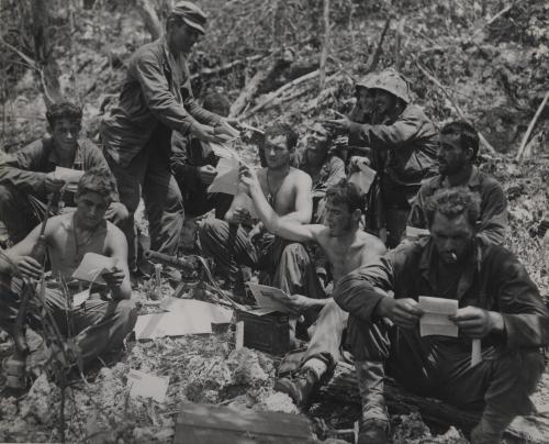 Mail Call during the Battle of Peleliu, 1944