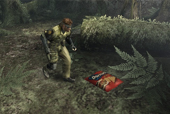 cracked:  “Finally: something to make me healthier.” The 5 Least Subtle Product Placements in Gaming History  #5. Doritos, Pepsi, Mountain Dew, and AXE Body Spray in Metal Gear Solid: Peace Walker They weren’t just there for window dressing,