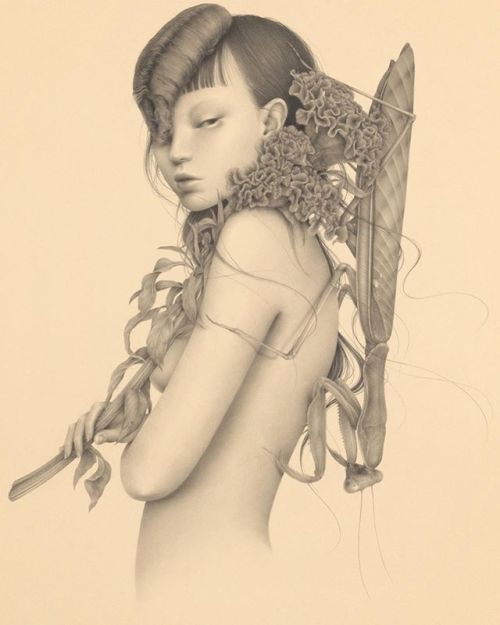 beautifulbizarremagazine:Exquisite graphite drawing by @ozabu from her recent solo exhibition at @ha