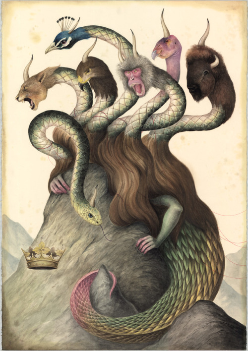 El Gato Chimney (Italian, b. 1981, Milan, Italy) - 1: Rebirth, 2015  2: Secret Pacts, 2014  3: Fiest