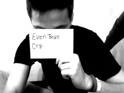 boys-and-suicide:  I’ve heard things like boys can’t have eating disorders, shouldn’t self harm, can’t be depressed, and shouldn’t cry because it’s weak.  It’s hurtful to hear those because I do suffer with these, like many other guys out