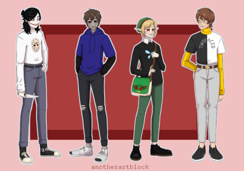 creepypasta au where everything is the same except they dress like eboys
